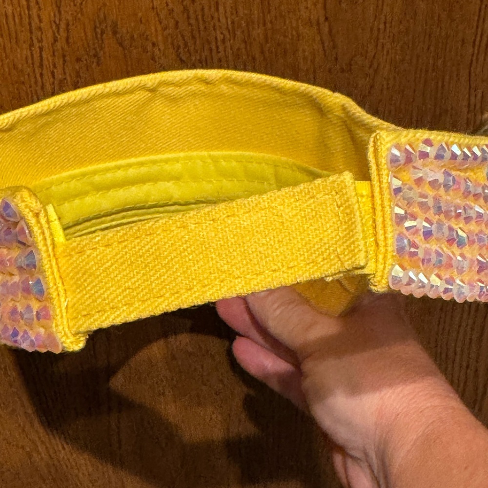 Yellow Rhinestone Sun  Visor - Picture 5 of 6